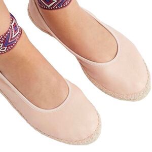 Free People Blush Flats with Patterned Strap
